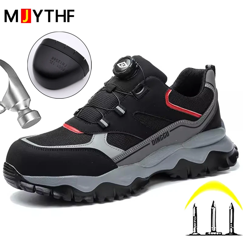 Large Size 48 Work Safety Shoes Men Anti-Smash Anti-Puncture Indestructible Shoes Work Sneakers Protection Shoes Wear-resistant