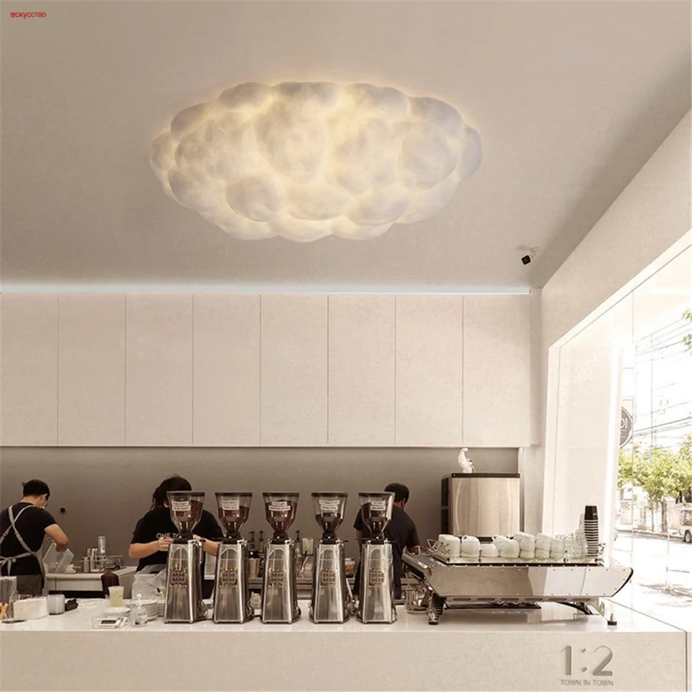 Children'S Imitation Cotton Cloud Led Ceiling Lamp For Kids Bedroom Study Nursery Creative Interior Mall Decor Lighting Fixtures