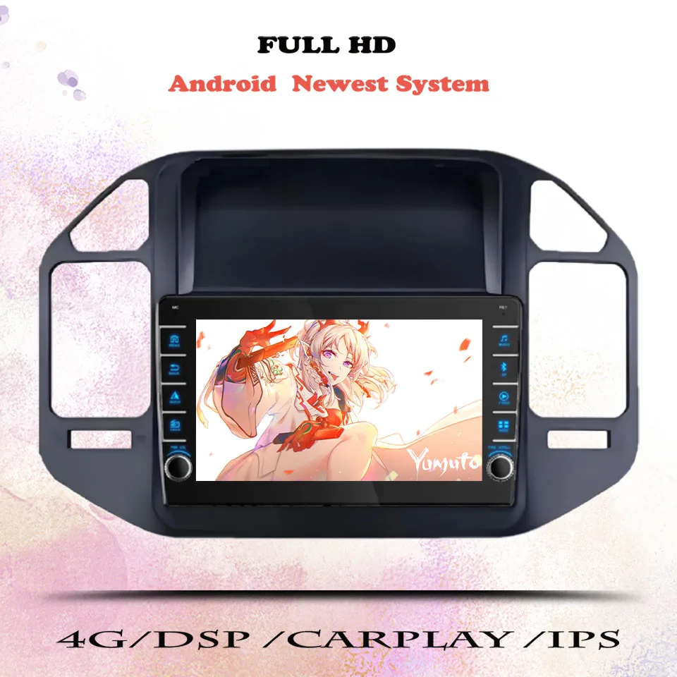 For Mitsubishi Pajero 1999 - 2006 Auto Radio Stereo Multimedia Video HU Head Unit With GPS Navi 8G ram 2Din Auto DVD Cassette