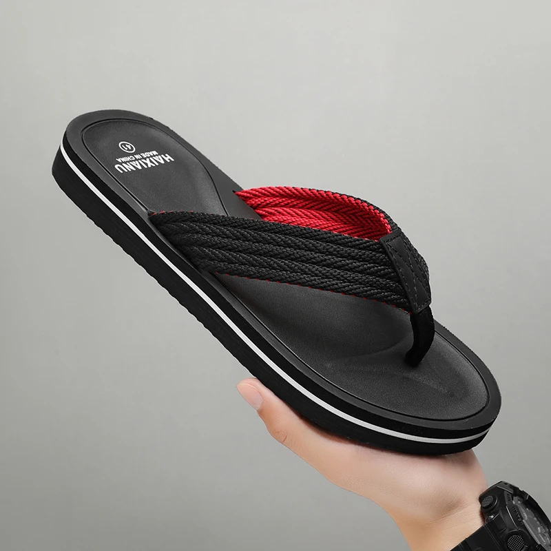 

Мужская обувь, однотонные нескользящие повседневные тапочки, мужские летние пляжные тапочки, уличные простые модные дышащие повседневные мужские шлепанцы