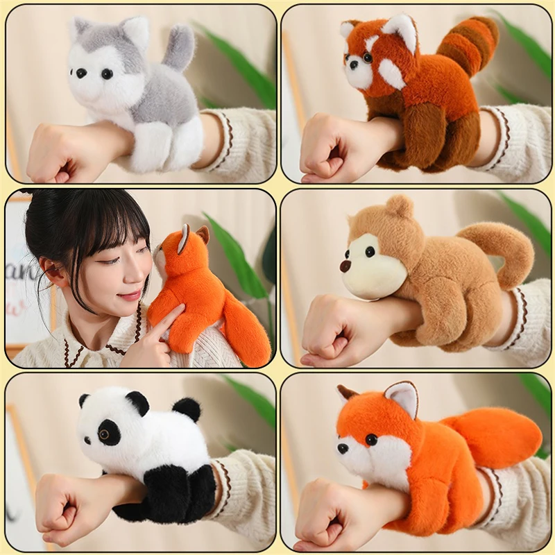 Cute Interesting Cartoon Animal Plush Doll Fox Panda Monkey Fox Raccoons Clap Bracelet Children's Gift