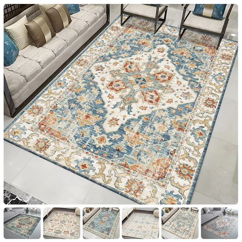 Printed European Style Carpet Living Room Foot Mat Bedroom Rug Kitchen Carpet Home Decor  Fluffy Soft Floor Mat Rectangle Home