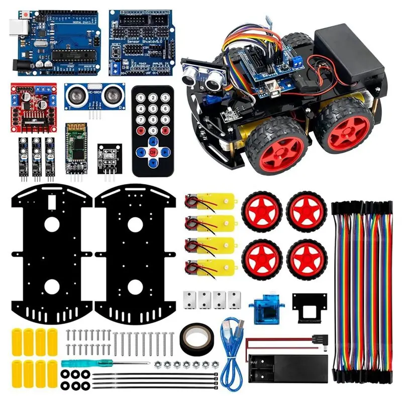 WOWFU-4WD Smart Robot Car Kit For Arduino UNO R3 Starter Electronic Robotic Kit