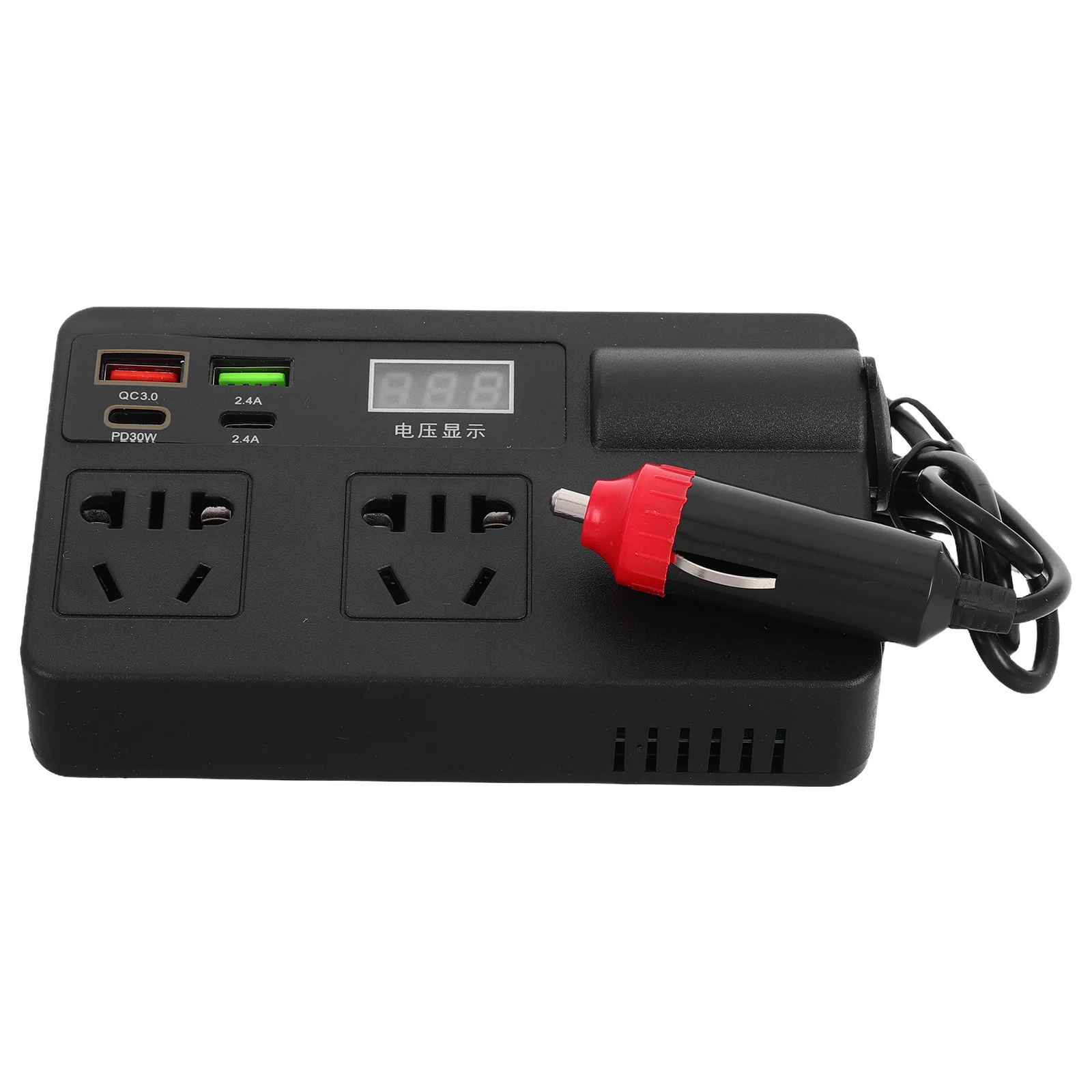 車用パワーインバーター 120W 12V24V から 220V 多機能 USB ポートとソケット付き 車載用ノートパソコン・携帯電話用電源コンバーター