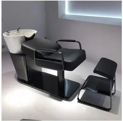 

Semi-lying shampoo bed Barbershop special net red hair salon flushing bed massage bed hairdresser ceramic basin massage table