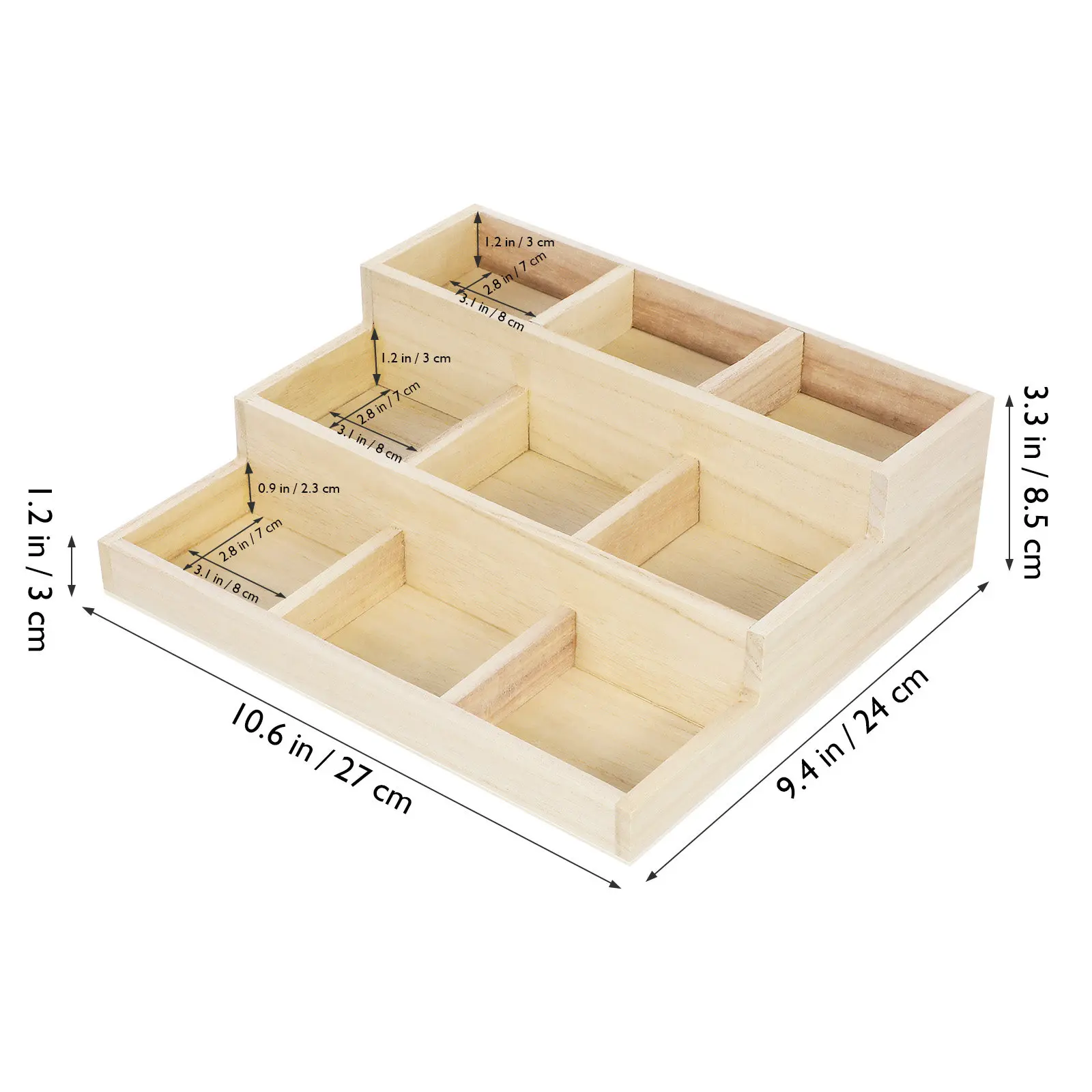 Handcrafted Wooden Jewelry Storage Case Vintage Inspired Multi-Compartment Organizer for Earrings Rings Necklaces Bracelets