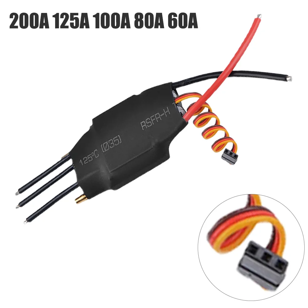 60A 80A 100A 125A 200A ESC Brushless Water Cooling Electric Speed Controller with 5V/3A BEC For RC Model