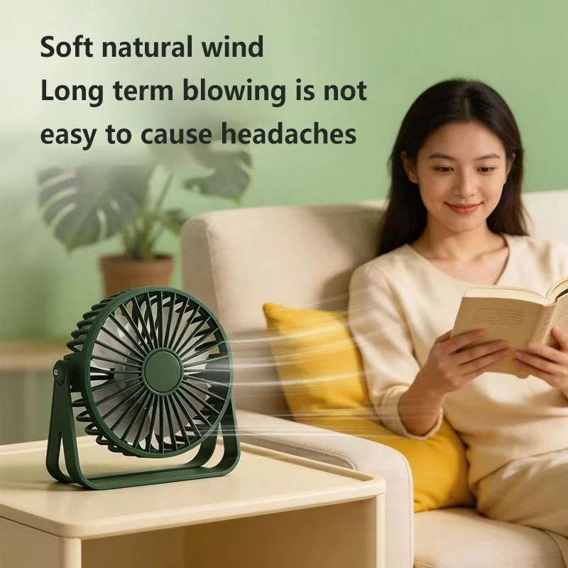 Portable Mini USB Rechargeable Desk Fan Ultra Quiet Small Cooling Fan for Home Office Student Dorm Computer Summer Use