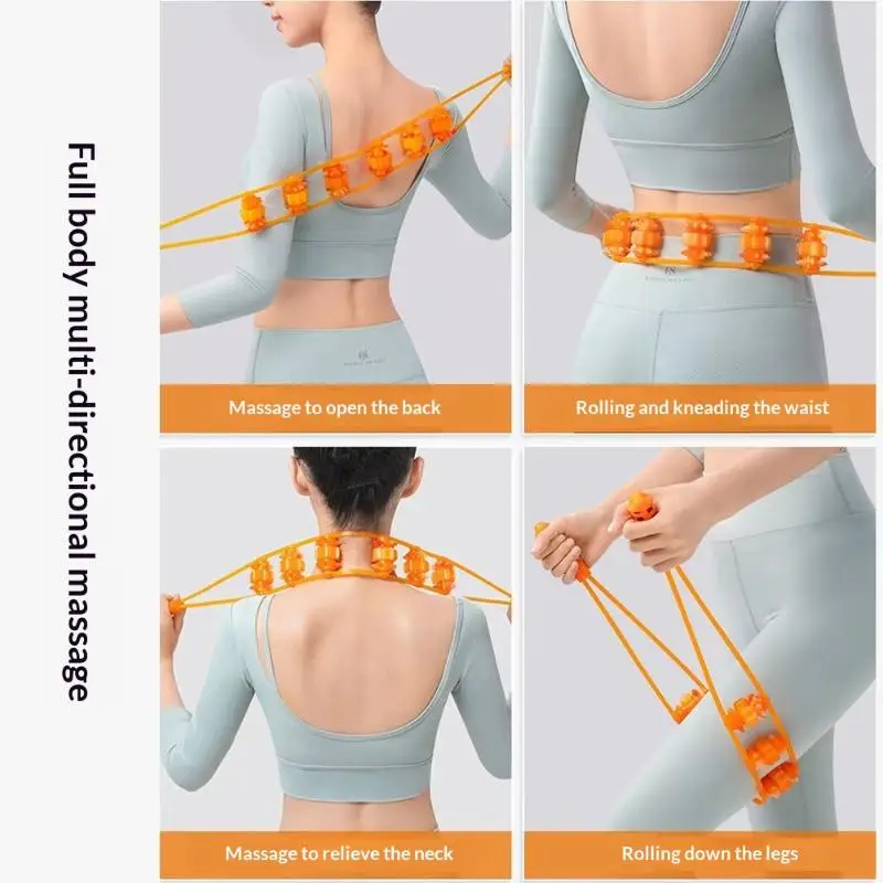 1Pcs Multi-Function Massage Roller Tool Hand-held Back Massager Pull-Back Roller Shoulder Neck Muscle Massager Massage Wheel