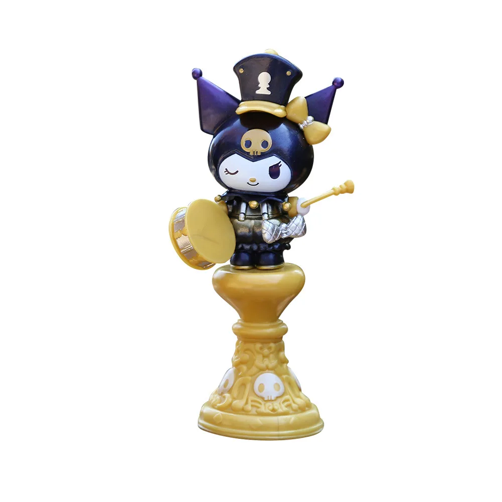 6 pçs sanrio anime figura kuromi banda série figura de ação boneca bonito modelo brinquedos coleção presente
