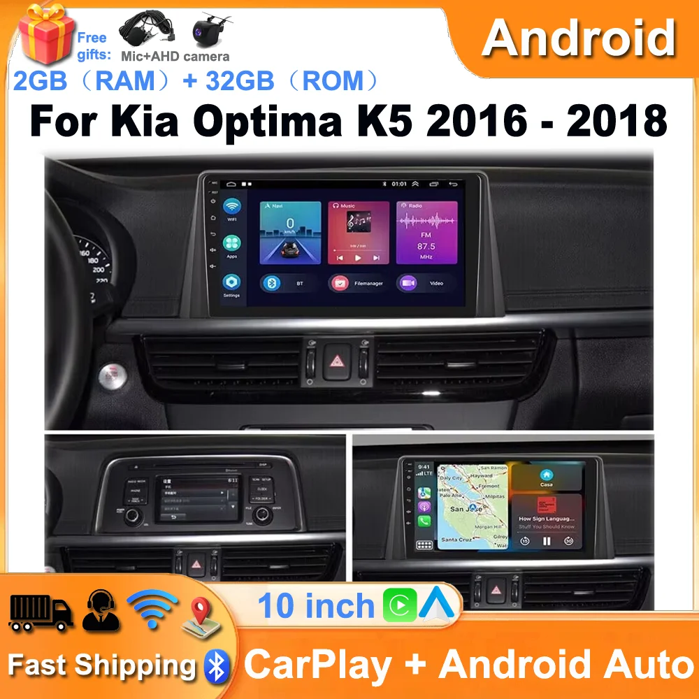 Android 13 Touch Screen Autoradio Auto Video Stereo Multimediale Carplay BT Auto Navigation GPS For Kia Optima K5 2016 2017 2018