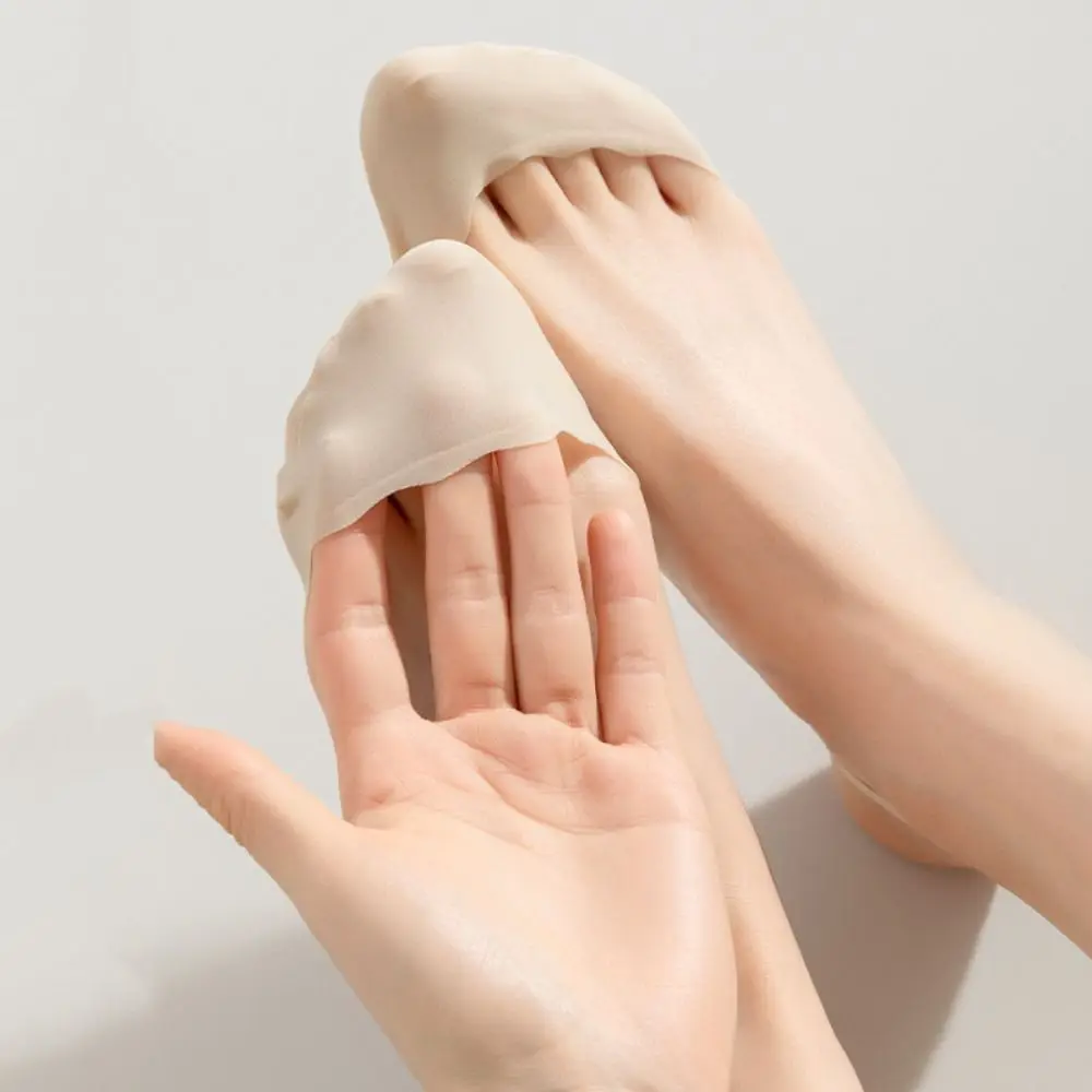 

4Pairs Simple Ultra-thin Ice Silk Socks Invisible Anti-slip Half Feet Socks Shallow Mouth Hosiery Half Palm Boat Socks Summer