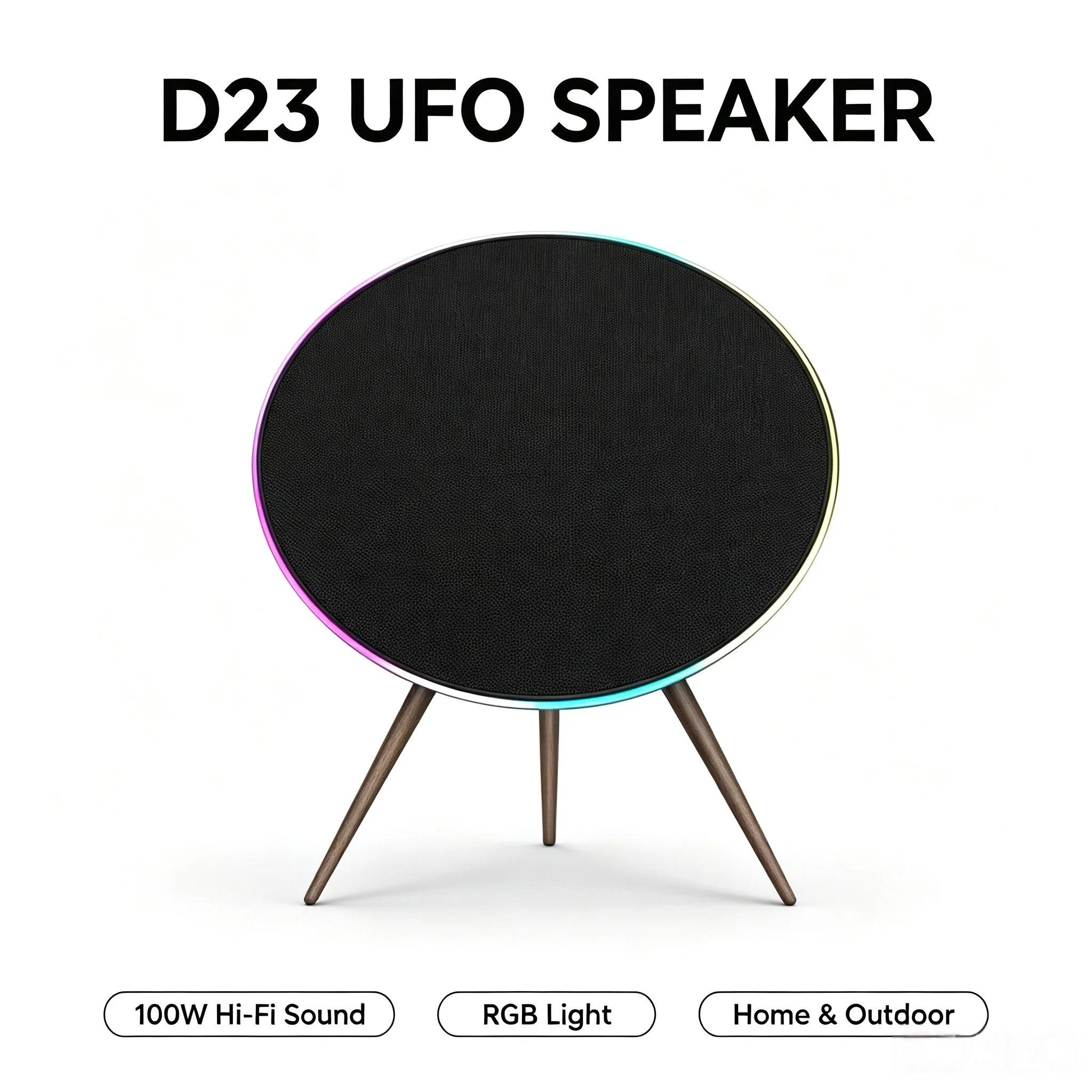 D23 UFO Home Bluetooth Speaker,100W High‑Power Output, HIFI Surround Stereo Audio Speaker for Living Room Bedroom Desktop