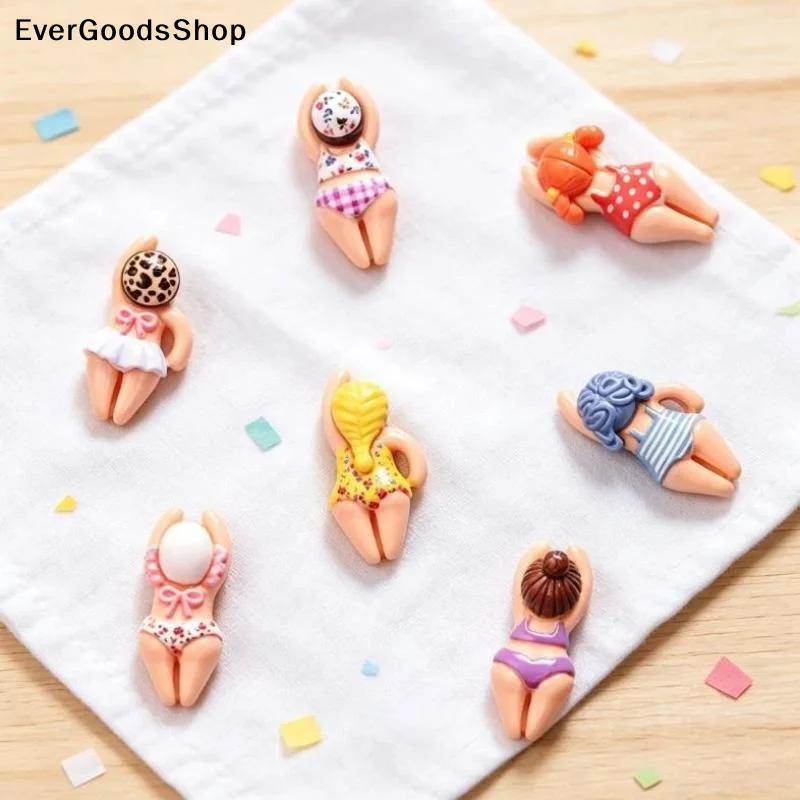 New7/14pcs Cute Bikini Girl Mini Resin Figurines Swimming Figure DIY Crafts Phone Case Decoration Scrapbooking Desktop Decor