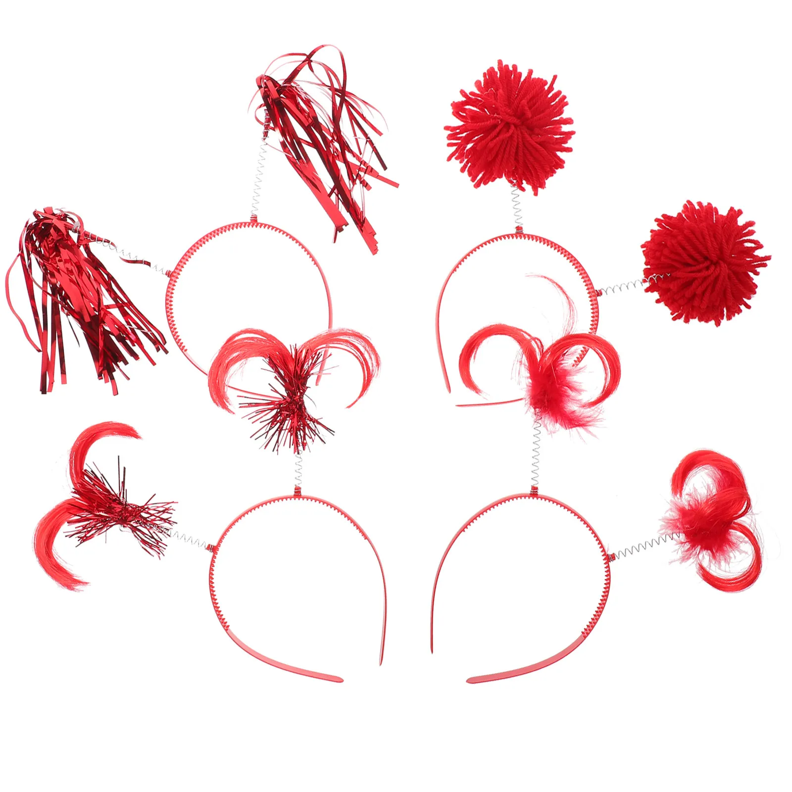 

Набор из 4 модных повязок на голову с помпонами и блестками для праздников, вечеринок и дней рождения, женские аксессуары для волос
