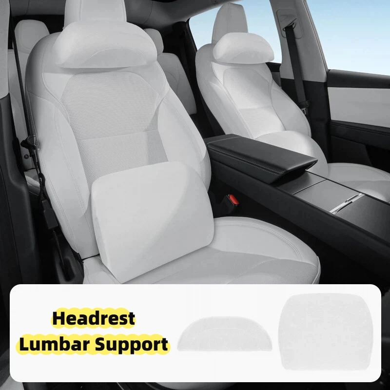 

For Tesla Model 3 Y X S Comfort Headrest Lumbar Support Cushion Leg Rest Fleece Car Pillow Neck Protector Universal Accessory