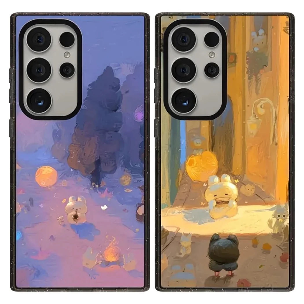 

Oil Painting Cartoon Rabbit Acrylic Magnetic Case: Compatible with Samsung Galaxy S23 U S24U S25 Ultra S25+ Plus Shell
