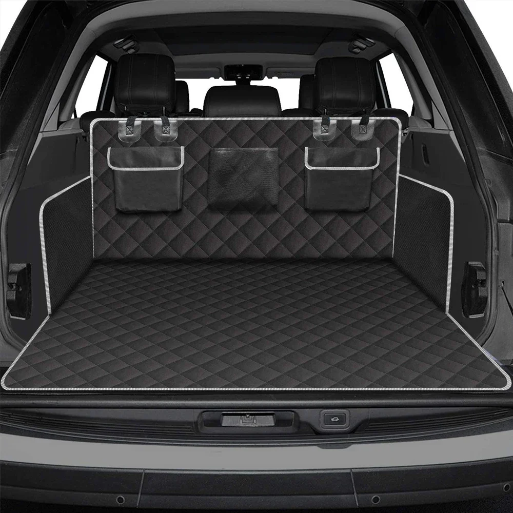

1 PC Waterproof Pet Car Seat Cover with Non-Slip Backing & Side Flaps Pockets Dog Car Trunk Mat for Pet Dog Cat Trunk SUV Travel