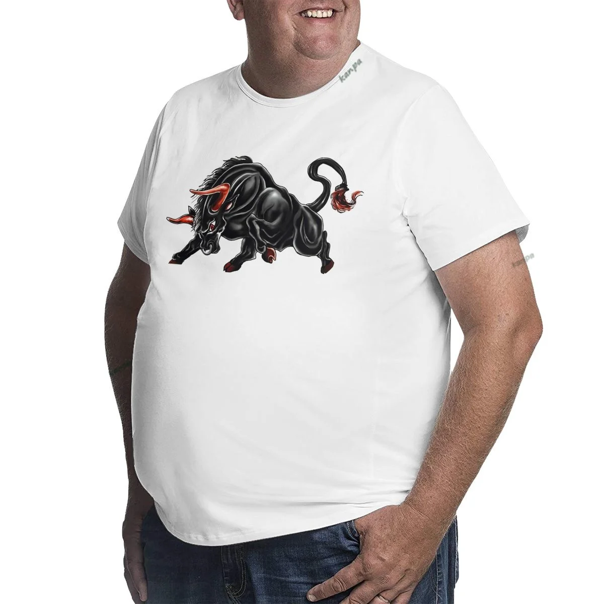 Man short sleeve T-shirt 100% Cotton Cattle Print Round Neck Oversized Tee Casual Breathable High Quality T-shirts for men 6XL