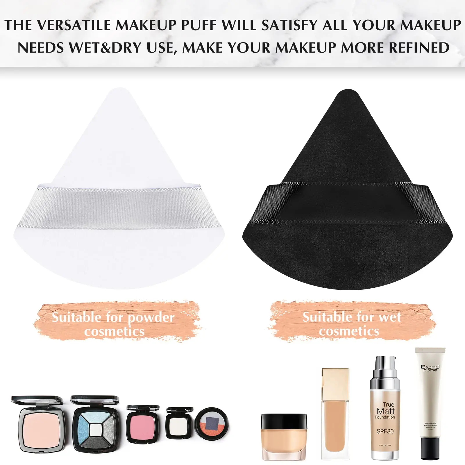 10Pcs Triangle Velvet Powder Puff Pizza Flours Mini Face Makeup sponge Cosmetics Washable Lightweight Makeup Tool