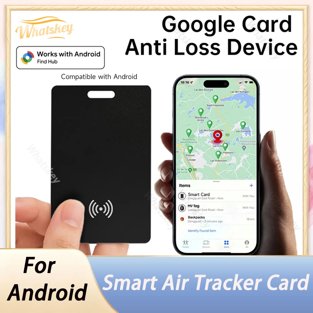 

Wireless Charger Tracker Card Wallet GPS Locator Anti-lose Smart Mini Tag for Android Device Sound Message Reminder Alarm Device