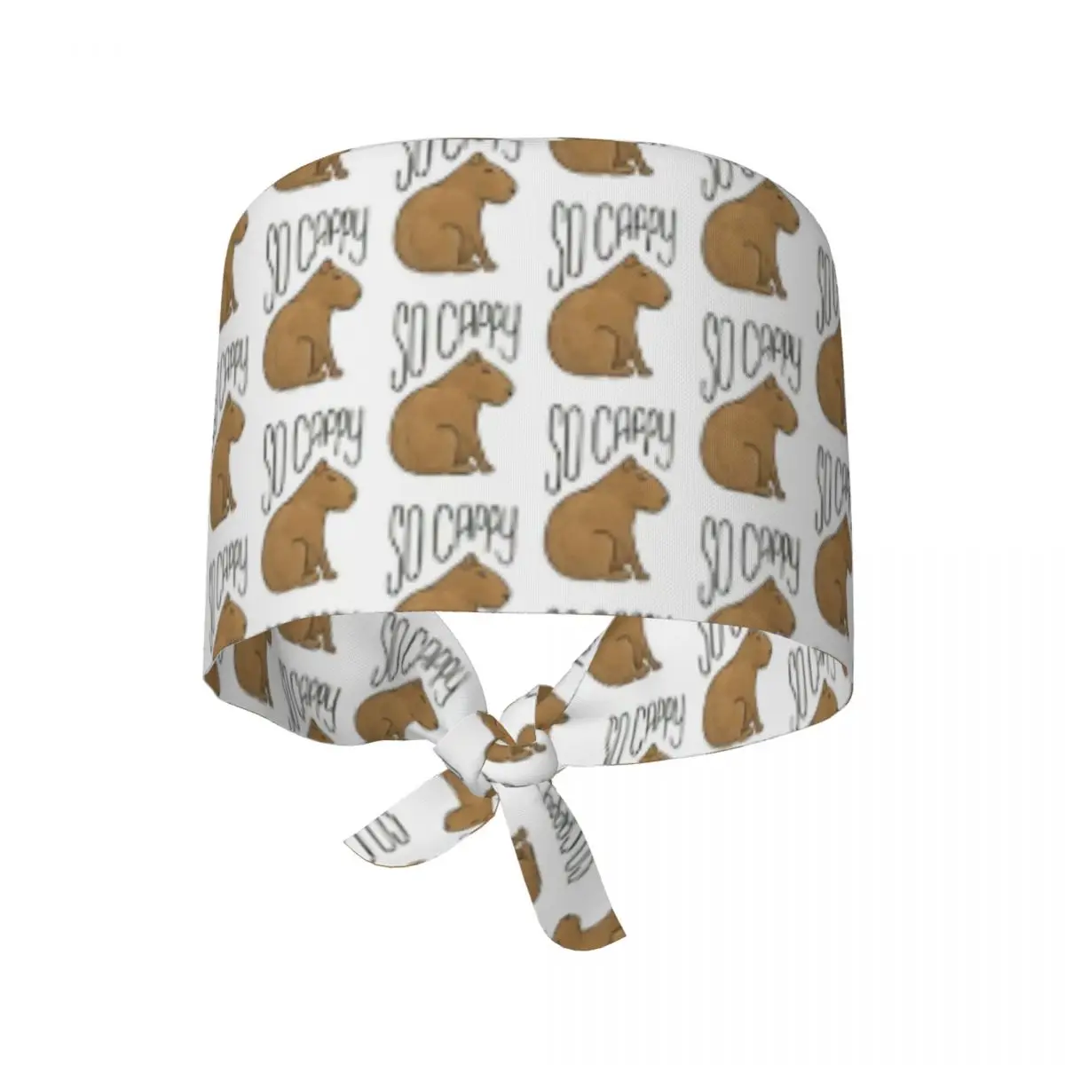 Custom So Cappy Capybara Breathable Scrub Hat Surgical Scrub Caps Unisex Nurse Medical Cap Work Scrubs Hat for Hospital Pharmacy