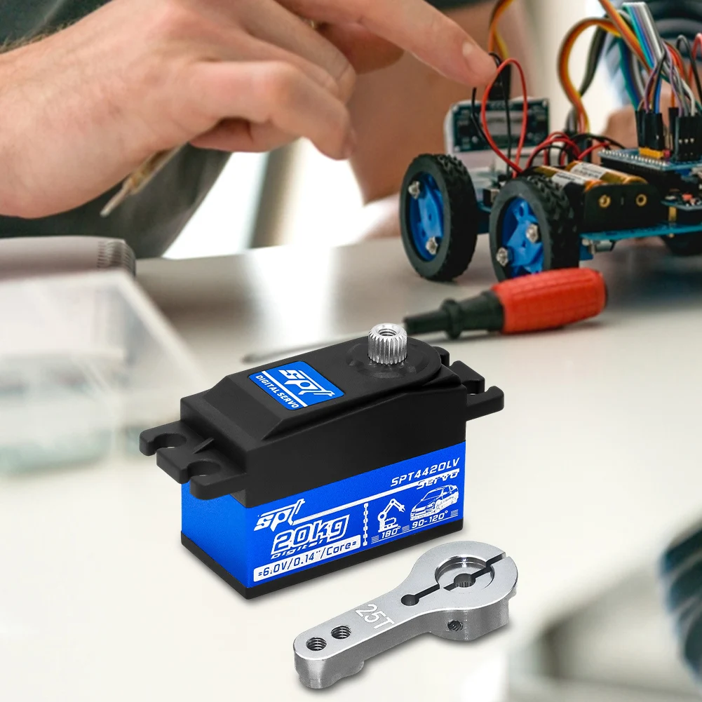 20kg servo de baixo perfil mini servo completo metal engrenagem digital servo para 1/10 rc carro para tamiya kyosho on-road touring drift carro/barco