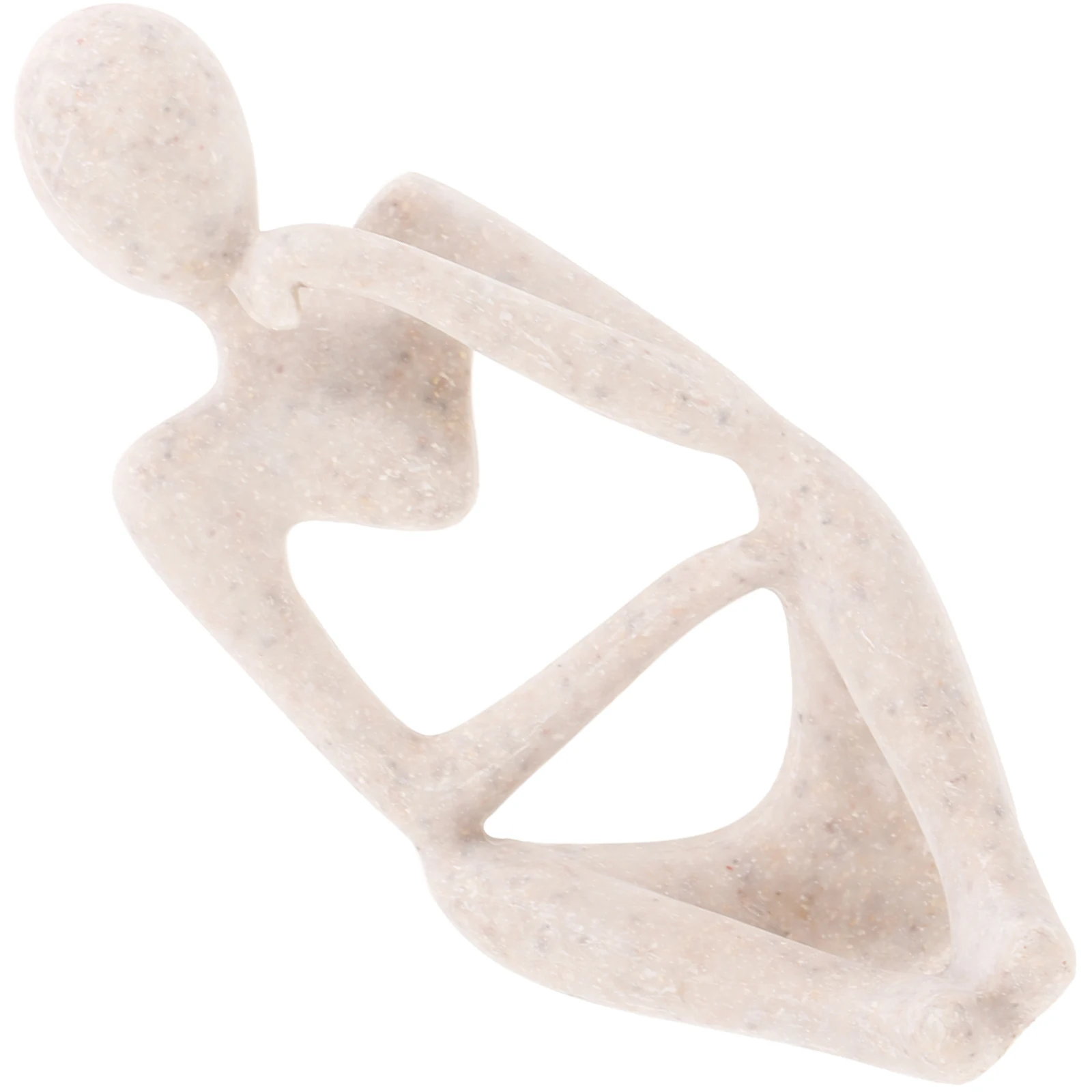 

Elegant Thinker Statue Resin Craft Abstract Art Sculpture Unique Minimalist Style Home Office Aquarium Decor Item