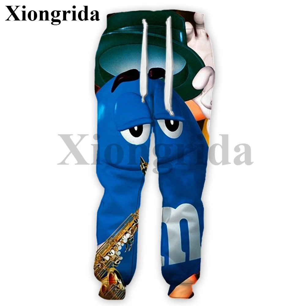 

Funny Sweatpants Food Candy Print Pants Mens 3D Chocolate Bean Novelty Long Pants Casual Fashion High Waist Trousers
