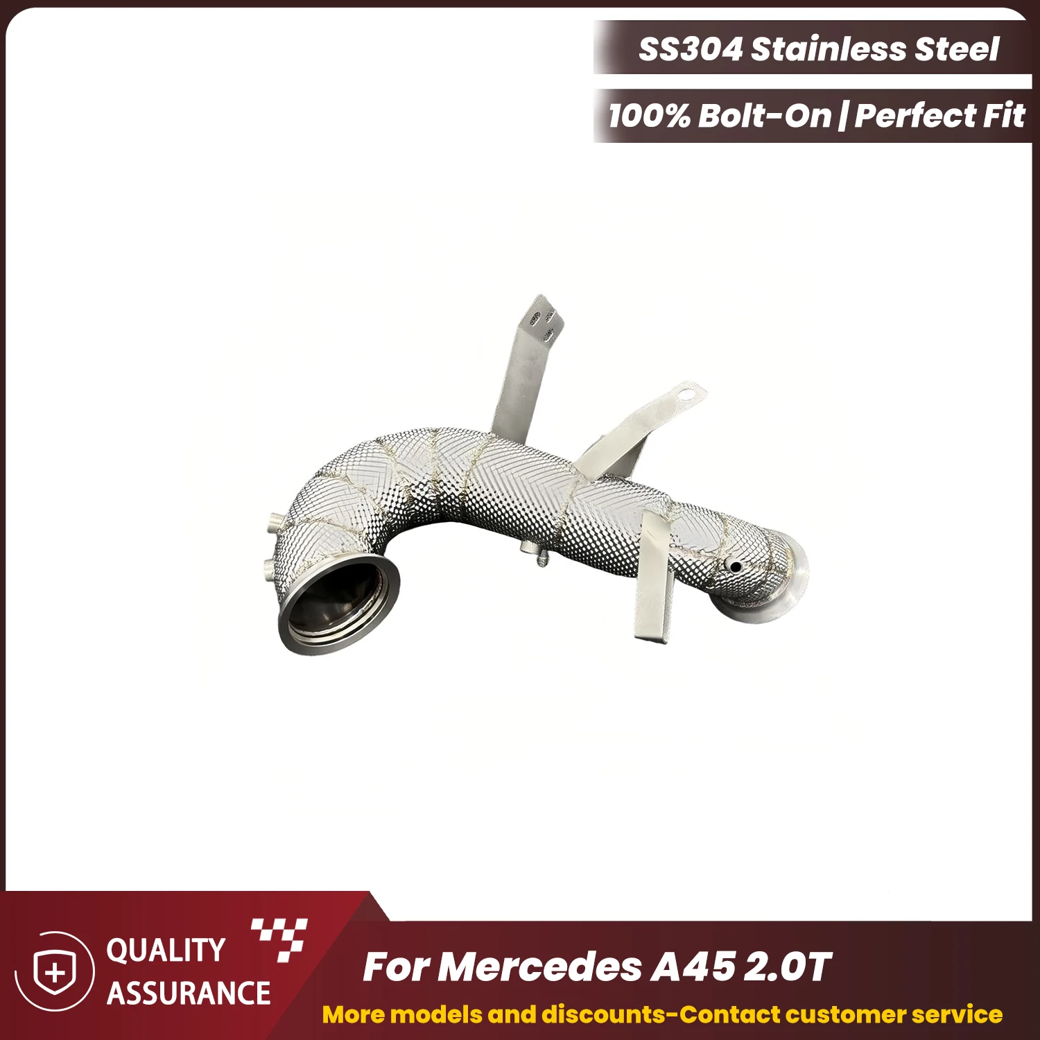 

ECCF Sports Downpipe With Heat Shield For Mercedes A45 2.0T Aggressive Exhaust Sound High Flow Performance Upgrade