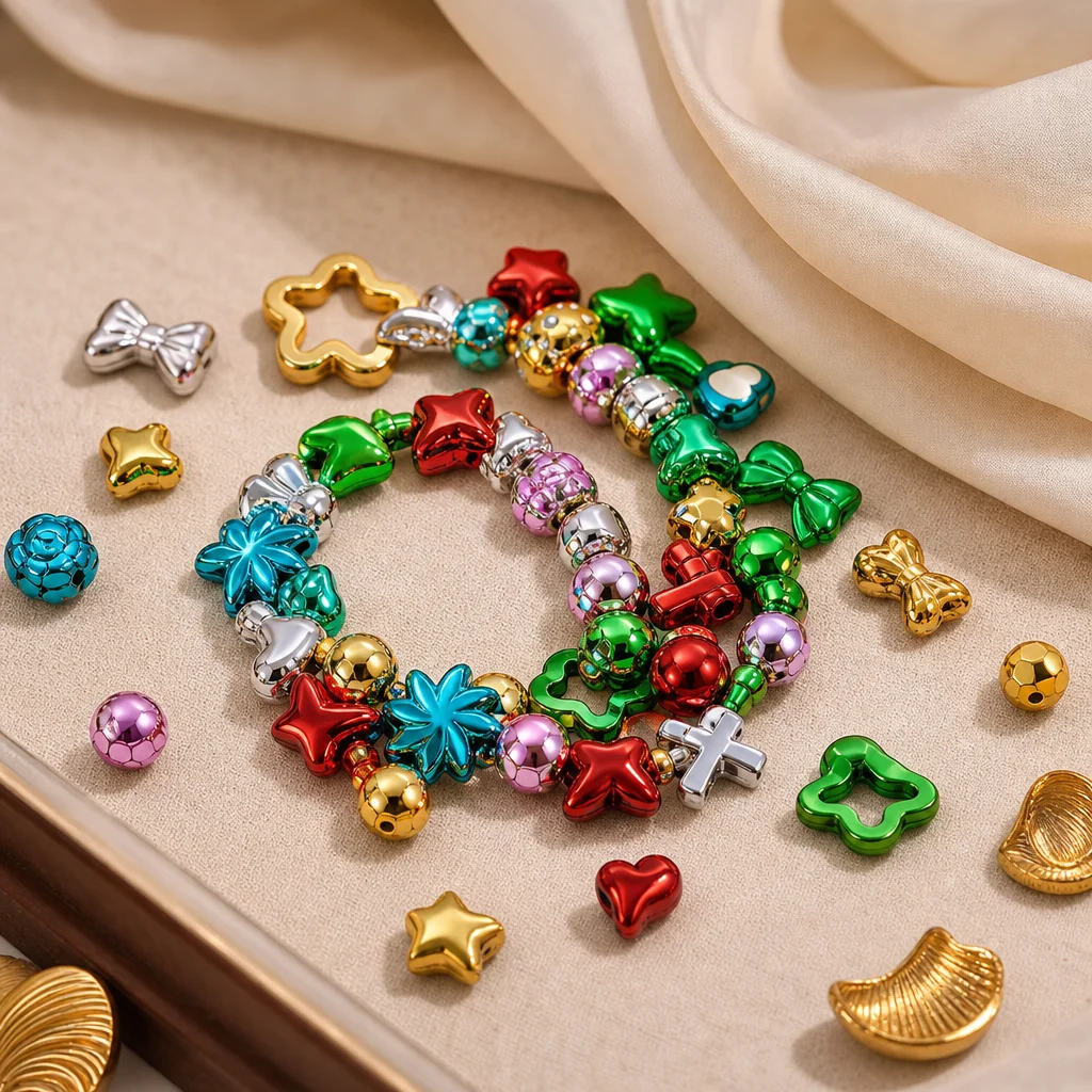 20/100g Cute Assorted Acrylic Beads Random Style Flower Butterfly Heart Bead for DIY Mobile Phone Chains Bracelet Jewelry Making
