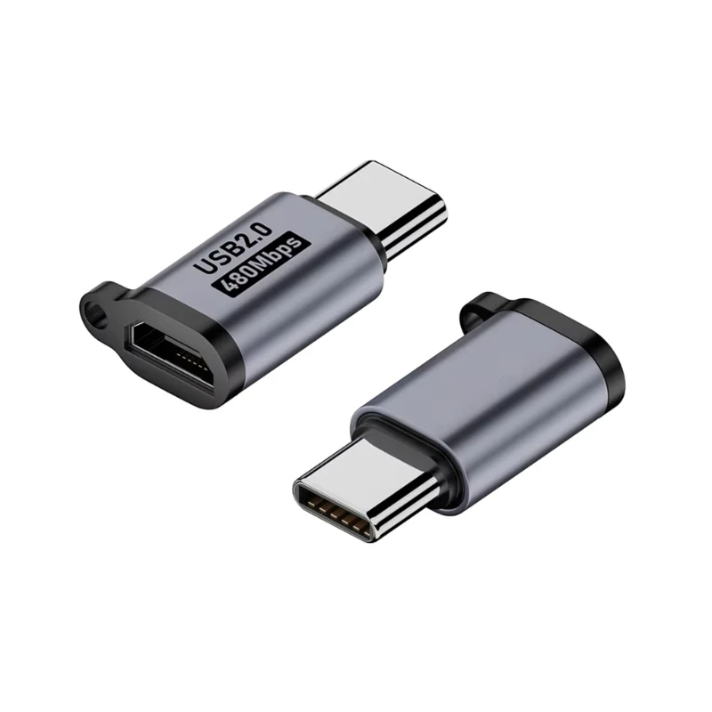 2 قطعة مايكرو USB إلى نوع C محول USB صغير إلى USB C 480Mbps شحن البيانات السريعة موصل USBC محول للهواتف اللوحية