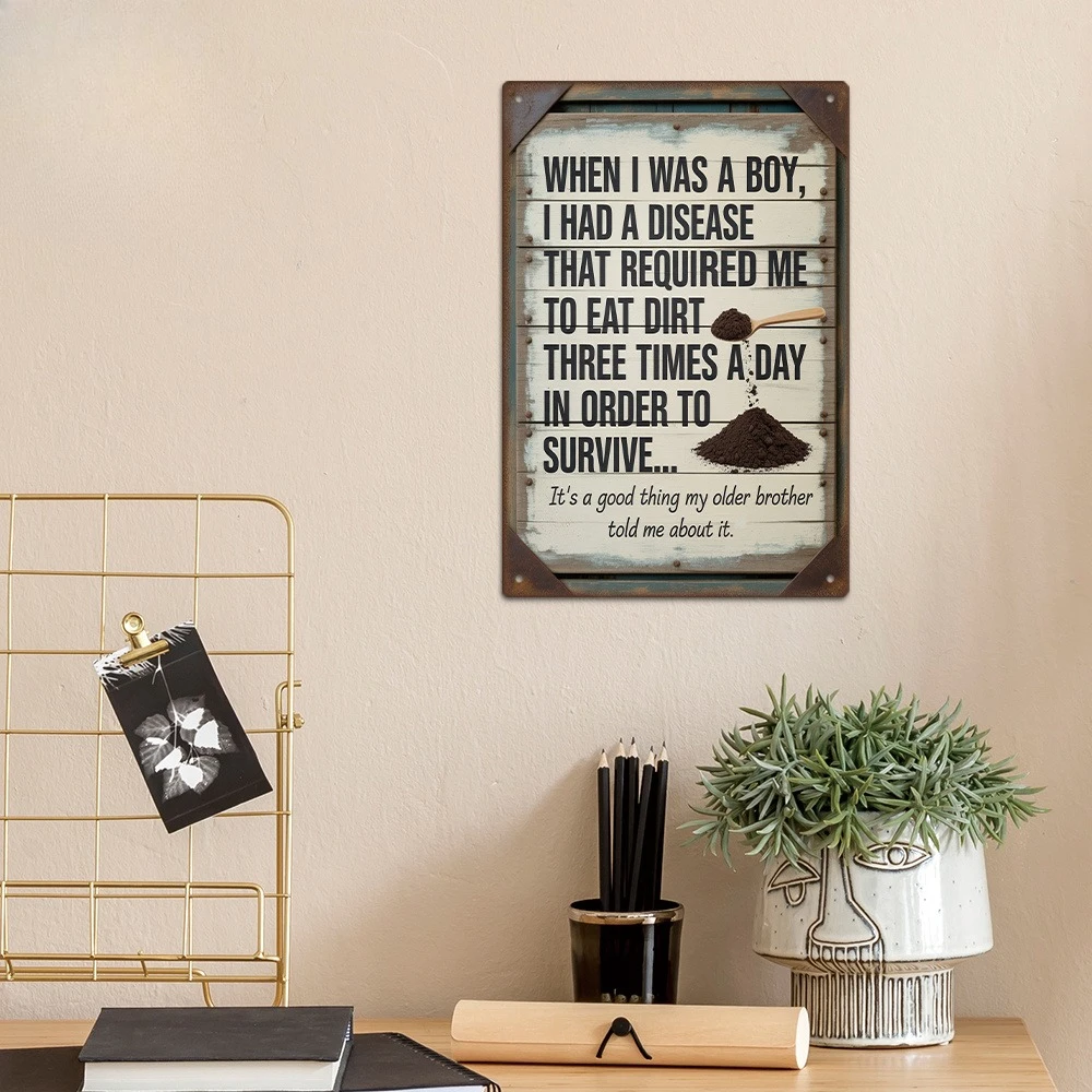 1pc Funny Disease Awareness Metal Aluminum Sign - Vintage Retro Wall Art Suitable for Home, Farmhouse, Coffee Shop, for Man Cave