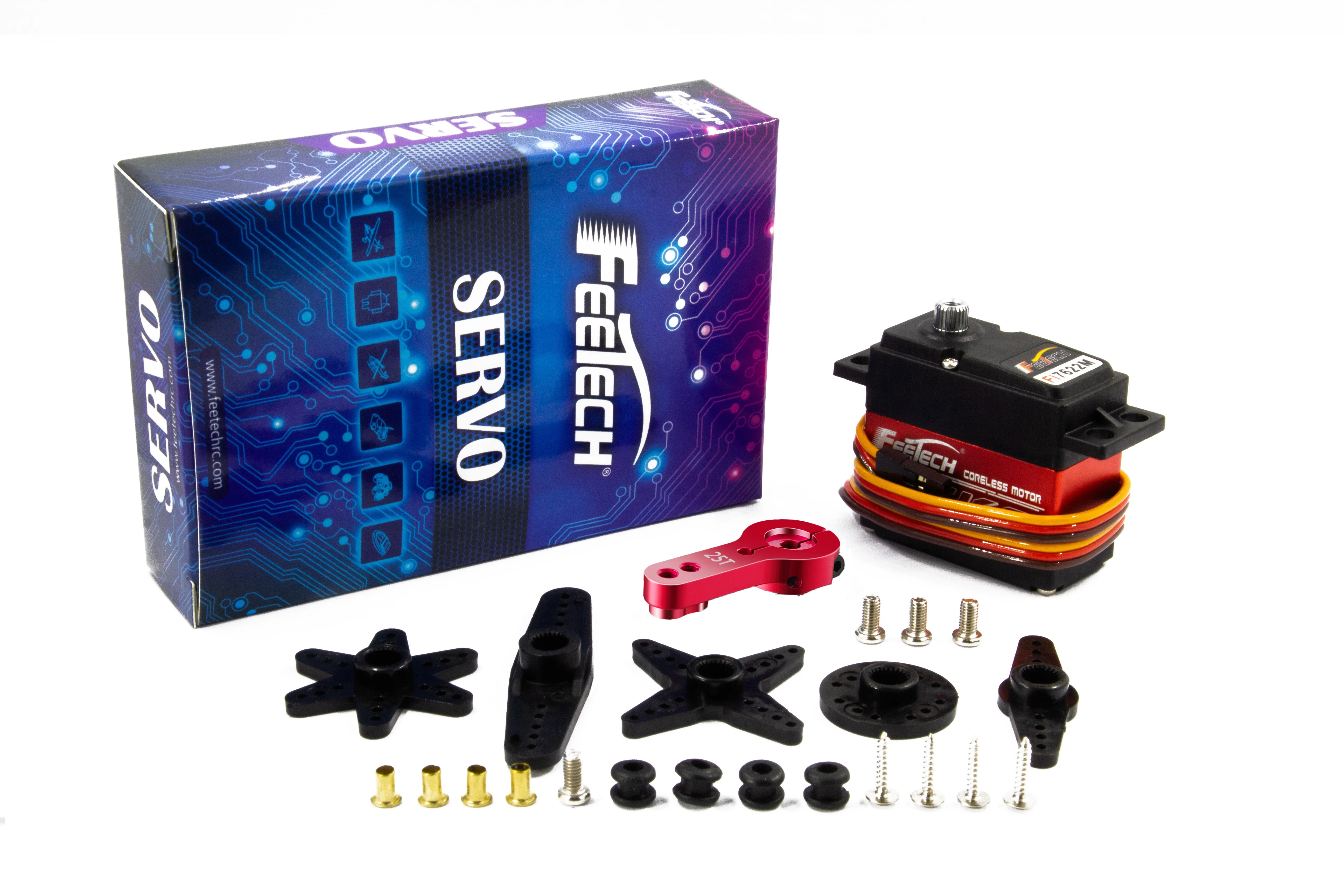 FT7622Mデジタルサーボモーター 20KG高速 180度 RCモーターサーボ 25Tアーム 1/8 1/10 RCカー エキスパートレベル バハサーボ用