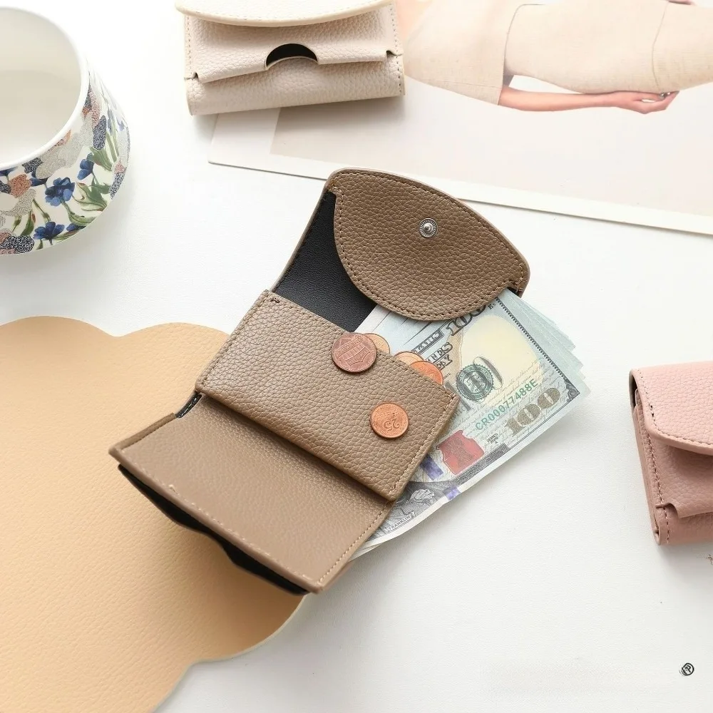 Mini PU Leather Short Women Wallet Coin Pocket Compact Design Mini Bifold Purse Ins Style Ladies Clutch Wallet Everyday Use