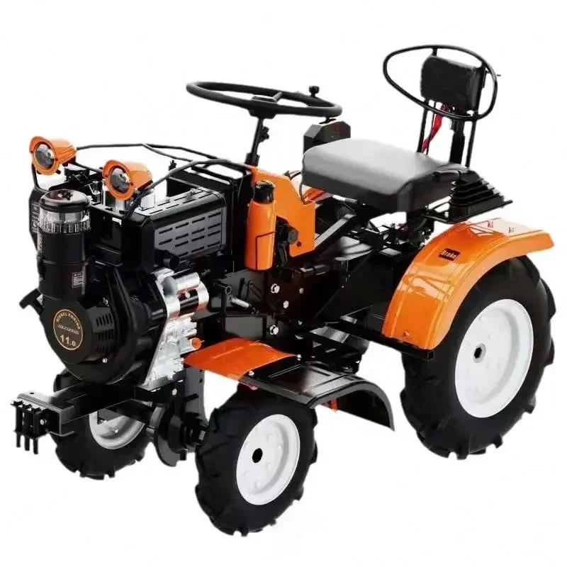 Mini Cultivator Four Wheeled Tractor Small Field Management Machine Mountainous And Hilly Areas Rotary Tiller