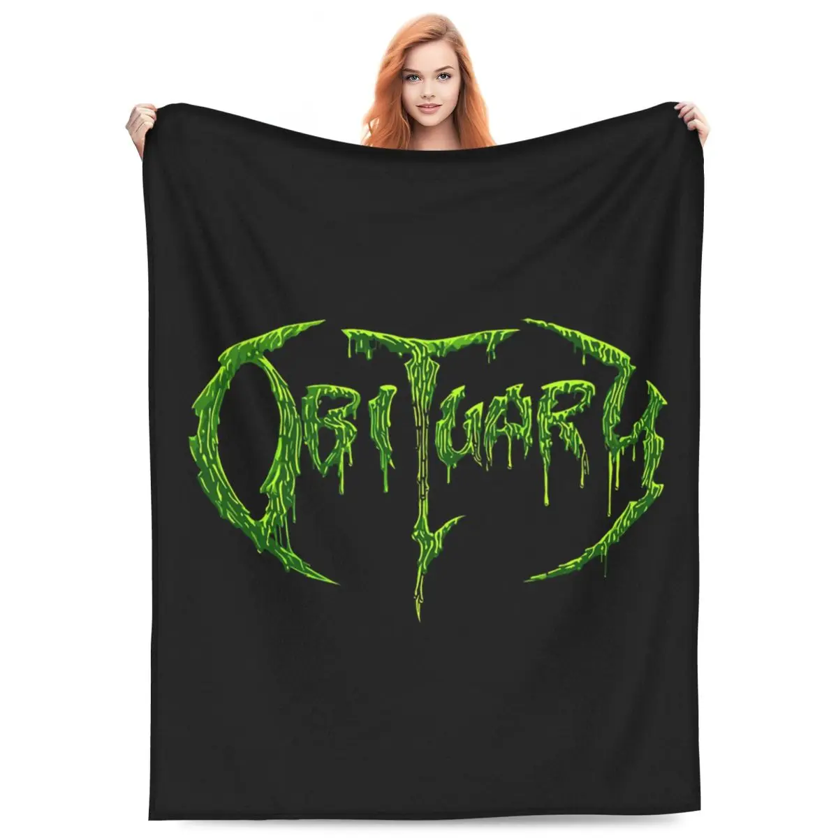 Obituary Death Metal Rock Band Music Blankets Flannel Sofa Throw Blanket Super Soft for Couch Bedding Throws Bedspread Quilt