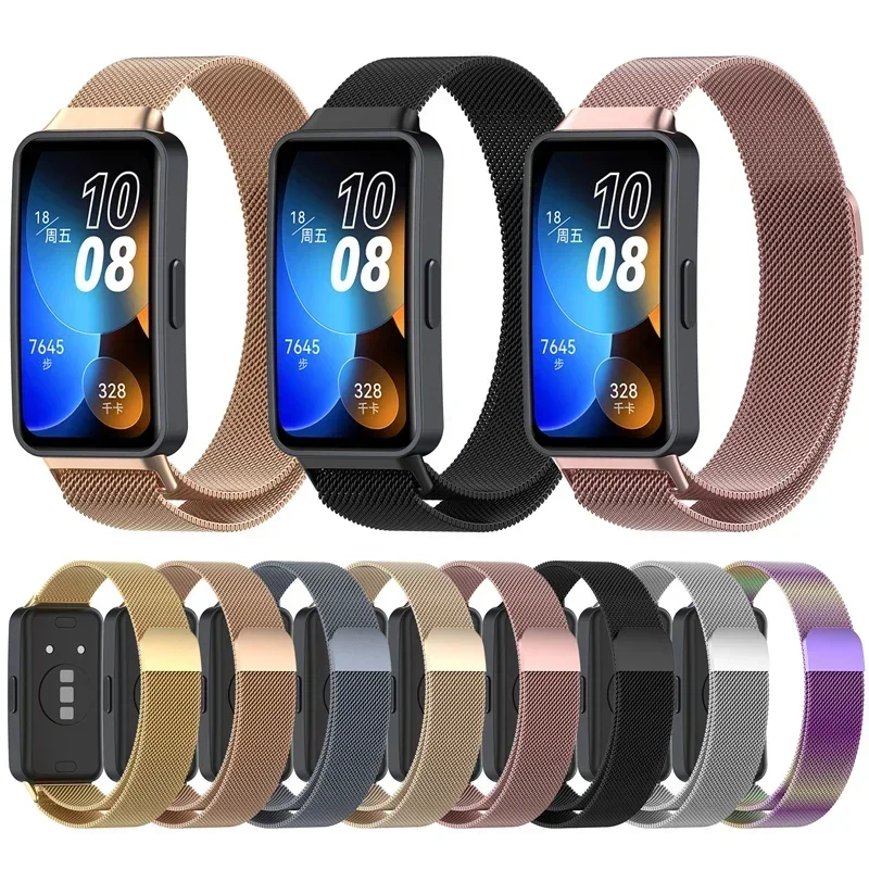 Mlianese Loop For Huawei Band 8 7 Smartwatch Magnetic correa Wrist watchbands Metal Stainless Steel Bracelet Huawei Band 6 strap