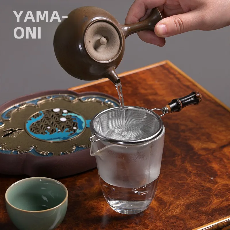 

New Stainl Steel Bamboo Handle Tea Strainer Tea Separator Tea Le Filter Tea Ceremony Six Gentlemen Kung Fu Tea Accories