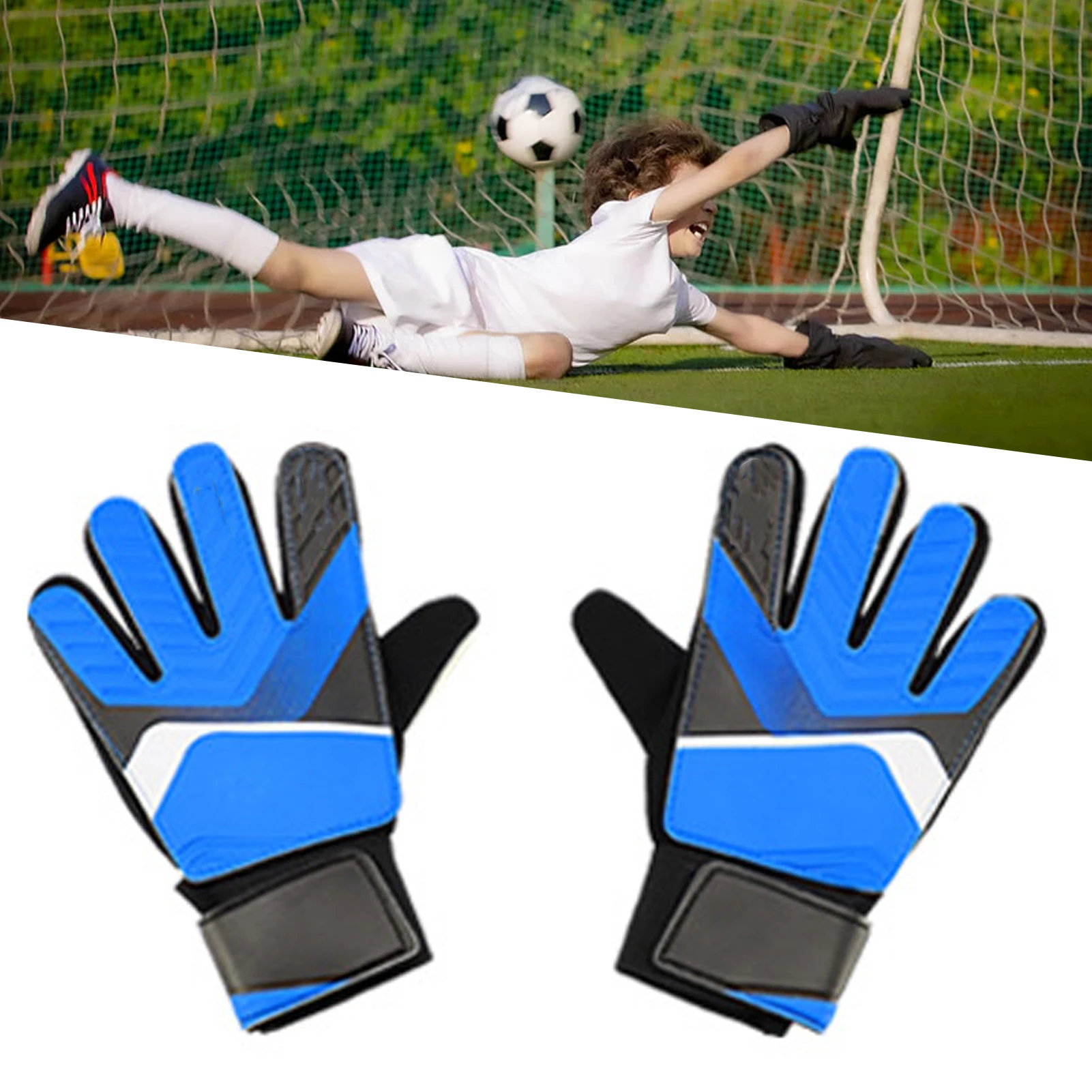 قفازات حارس المرمى المطاط القطن المضادة للتصادم قفازات حارس المرمى لكرة القدم للأطفال الأولاد مكافحة زلة قفازات كرة القدم قفازات حارس المرمى