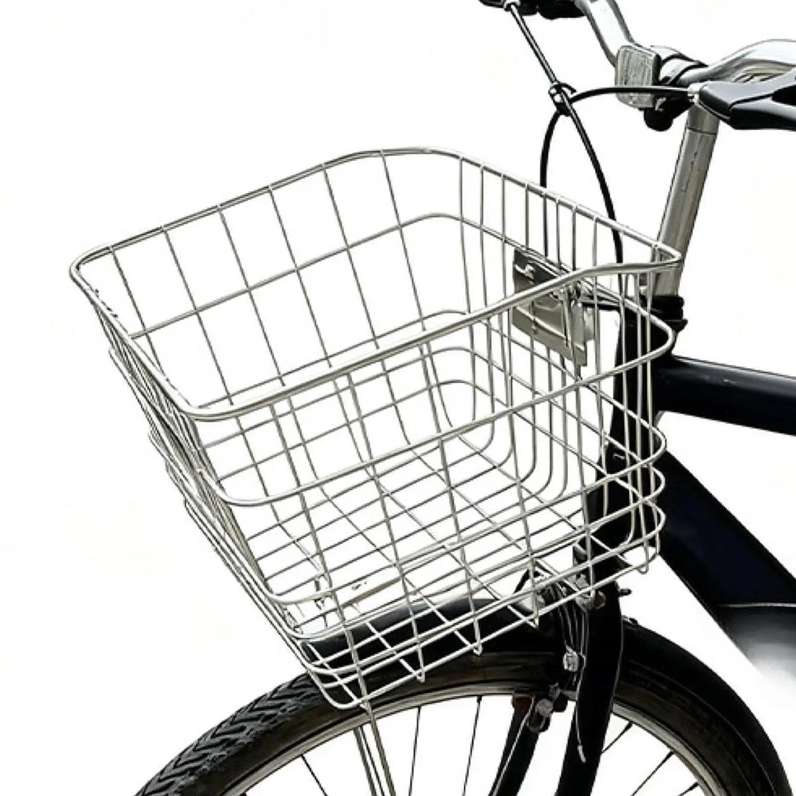 

Bike Front Basket Bicycle Storage Basket Easy to Install Large Capacity Stainless Steel