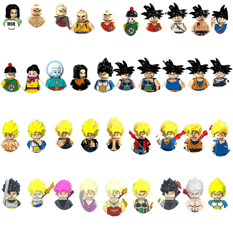 Image of Anime Superhelden-Bausteine Goku Vegeta Gohan Piccolo Krillin Sammlerstück Desktop-Ornament Freizeit-Hobby Tägliches Spielzeug zur Dekoration