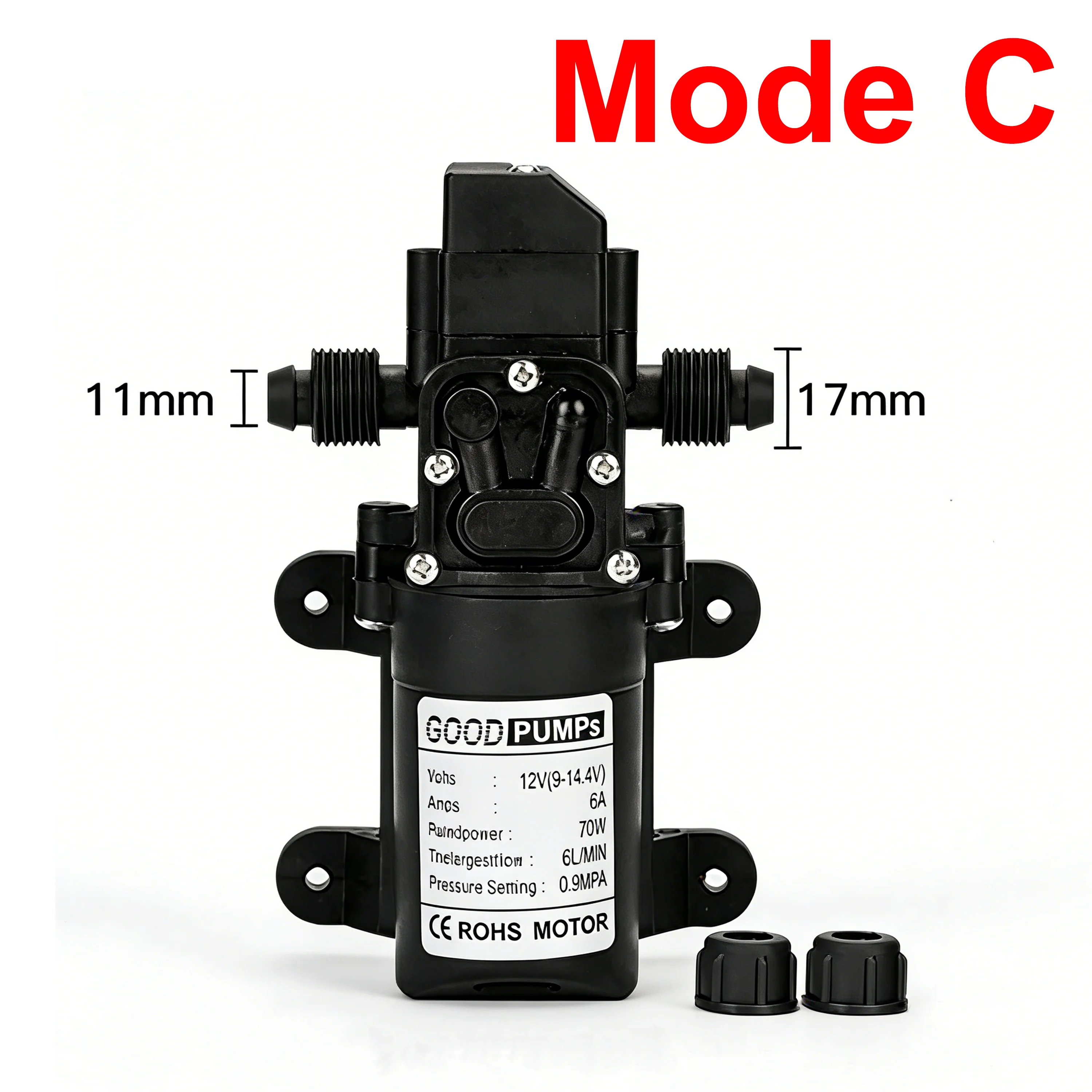 Dc 12V 120PSI 60W 5L/Min Hogedruk Membraanpomp Mini Elektrische zelfaanzuigende Pomp Water Wasmachine pesticide Spuiten