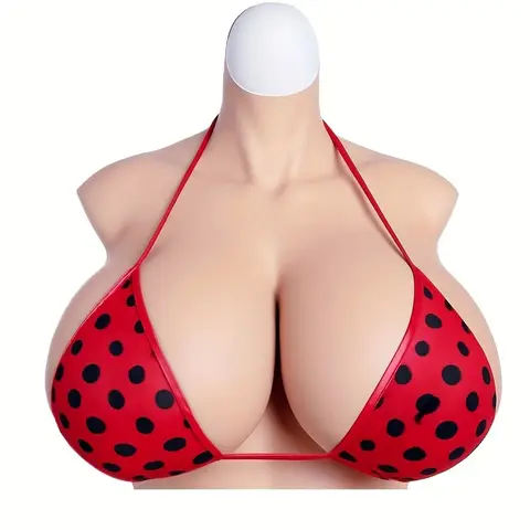 Huge Shakeable Silicone Breast Forms for Transgender Crossdress Cosplay with Nipple Areola Fake Boobs Bodysuit