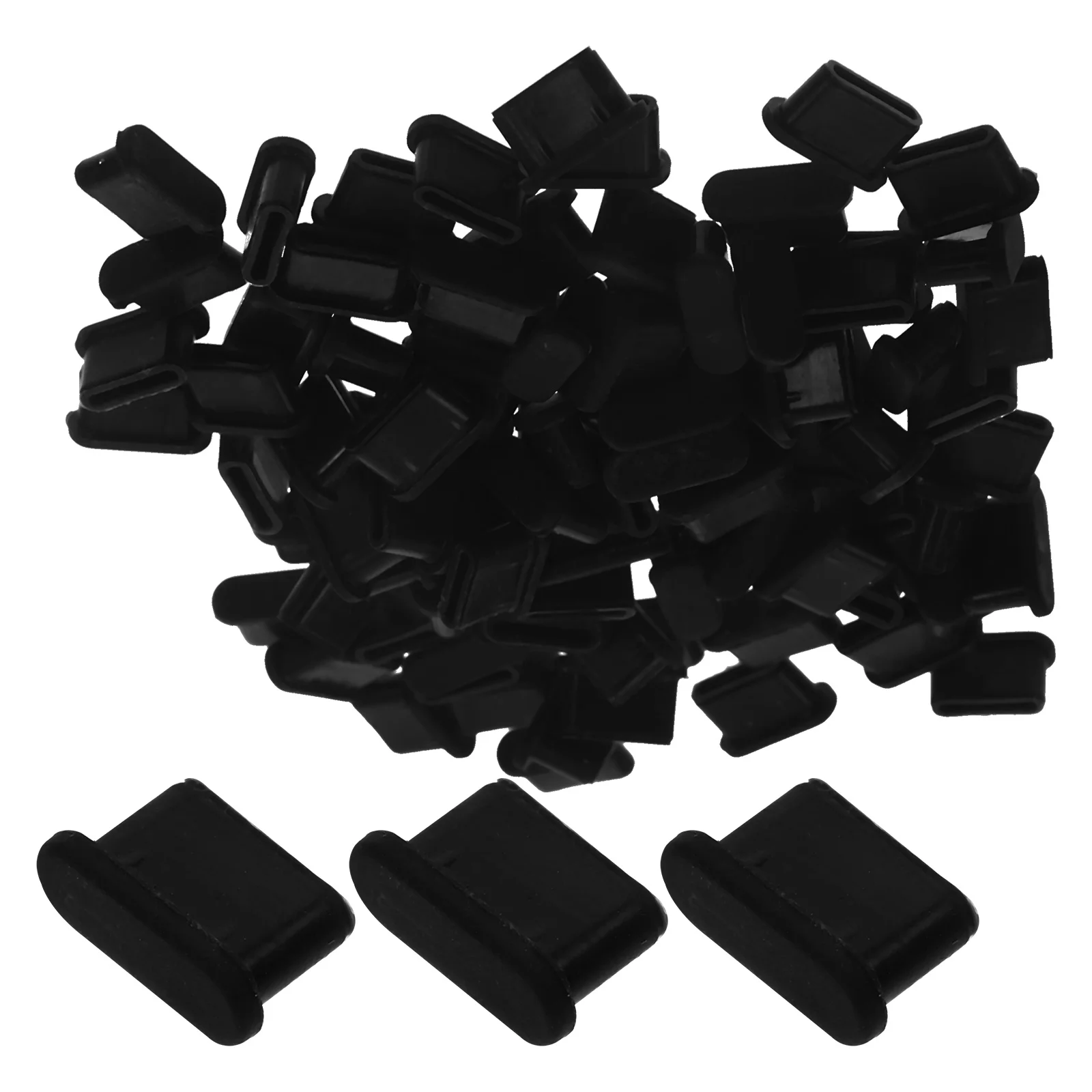 100 Pcs Cell Phone Mobile Dust Plugs Silica Gel Protection Cover for Charging Port