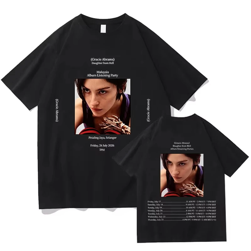 Gracie Abrams Daughter From Hell T-shirt Man Women's Oversized Y2K Tee Casual Aesthetic Harajuku Streetwear Short Sleeve Clothes
