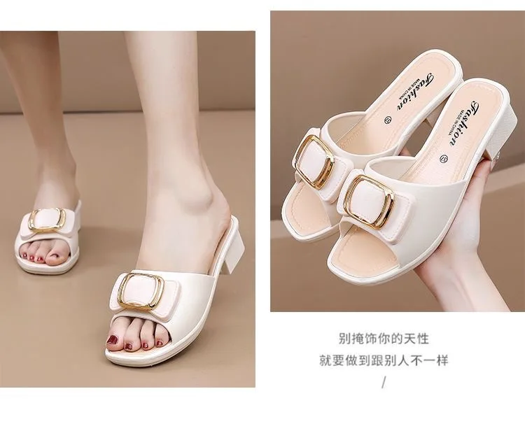 Women's Versatile Summer Sandals - Fashion Thick Sole Flip Flops, Non-Slip Durable Outdoor Slides for Beach/Street Wear