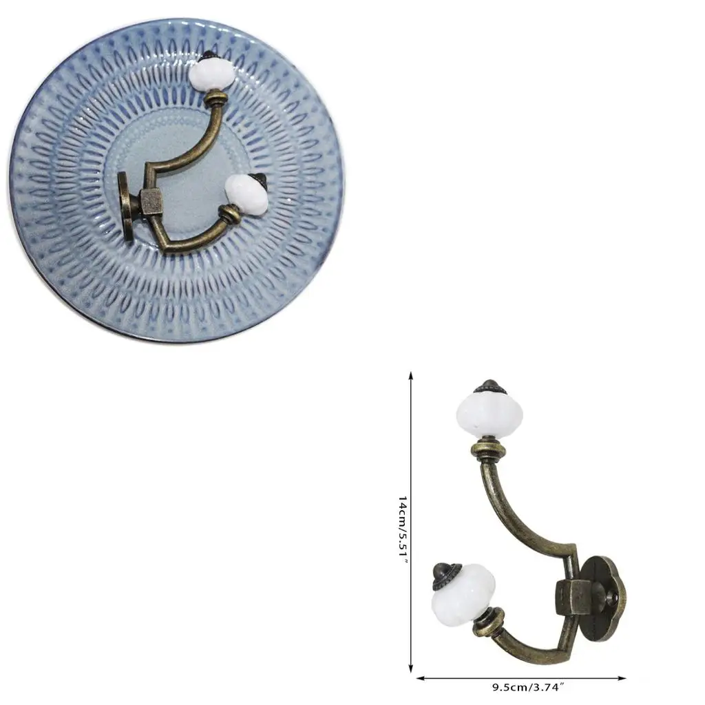  Retro Bronze Hanger Hooks Decor Wall Hook for Hanging Hats Towels Bags Keys