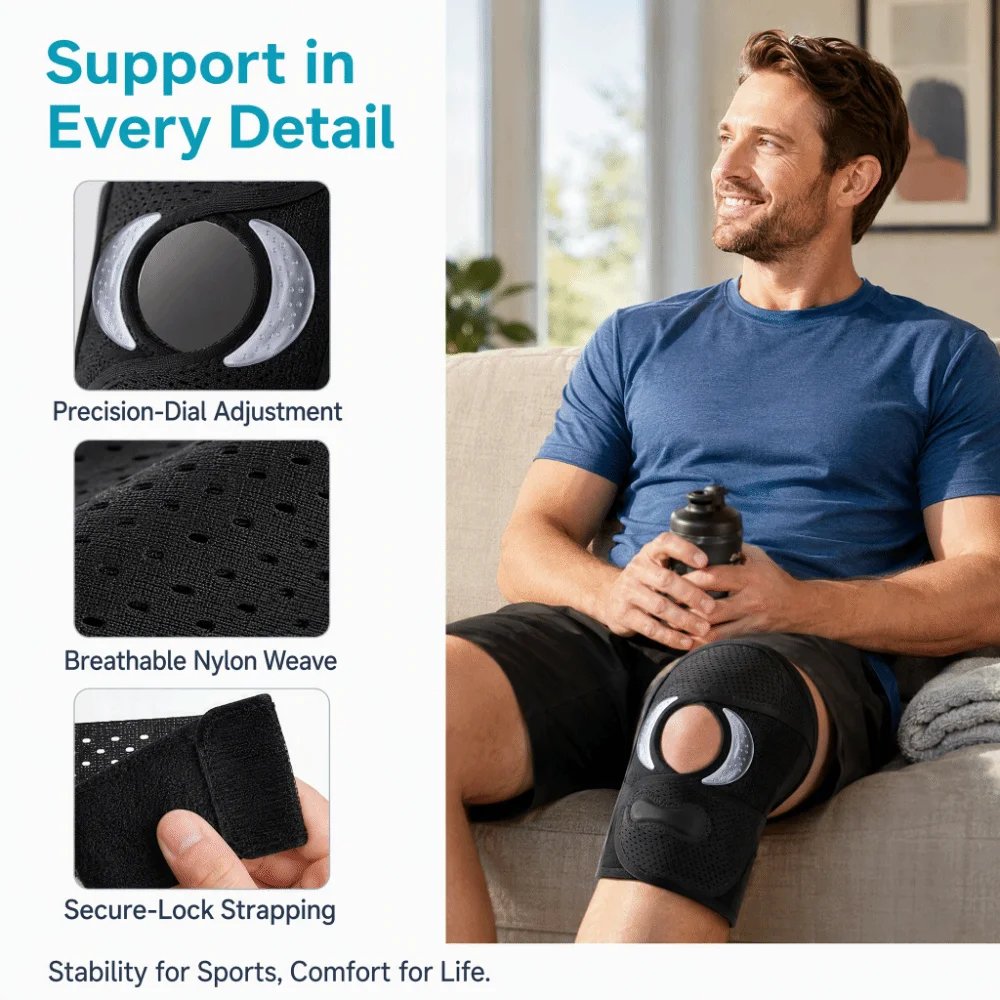Adjustable Elastic Sports Kneepad Unisex Elastic Compression Knee Sleeve Lightweight Breathable Sports Knee Pads Sports