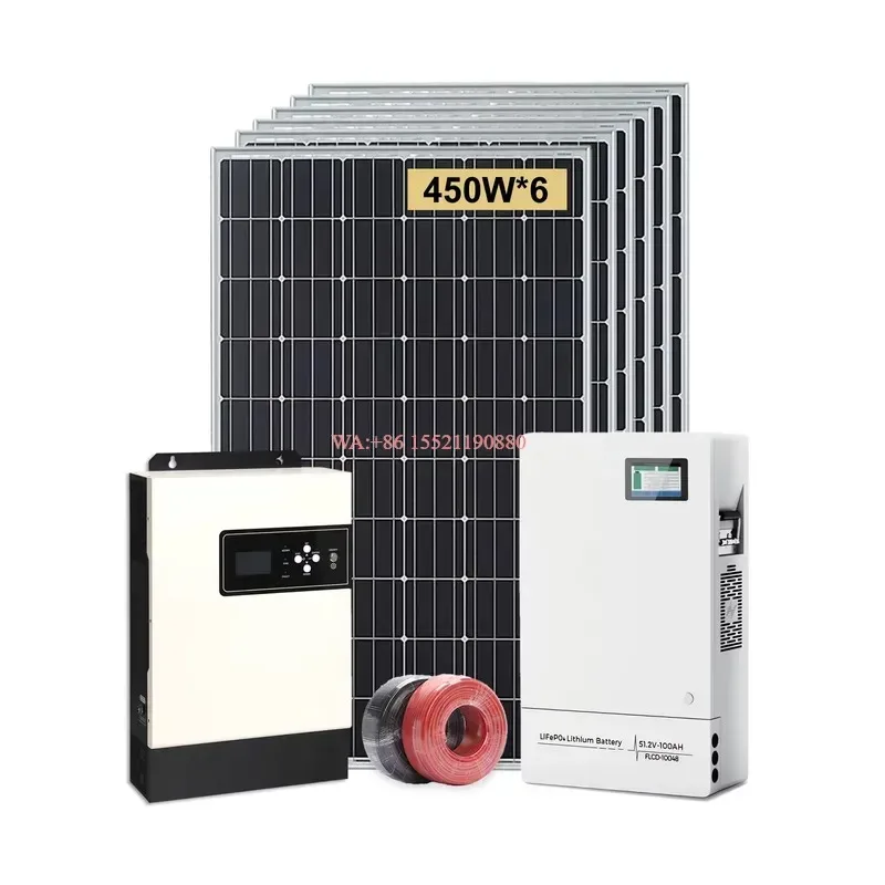 WMWMNU Wholesale 5kW Off Grid Solar Energy System with Monocrystalline Silicon Panels MPPT Controller Home Use Kit